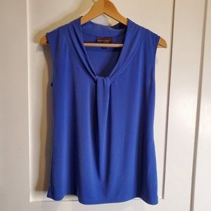 Dana Buchman Women's Small Sleeveless Blue Blouse Career Wear EUC